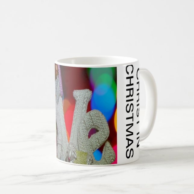 Weihnachtsszenario mit Liebe der Krippe Tasse (VorderseiteRechts)