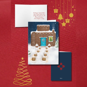 Weihnachtsszene auf Adobe in New Mexico - Weihnach Feiertagskarte