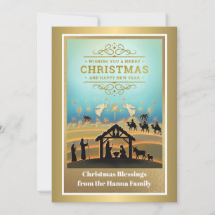 Weihnachtsszene "Fröhliche Weihnachten und ein glü