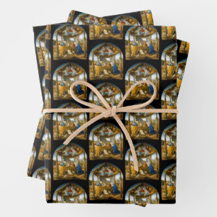 Weihnachtsszene Geburt Jesu von Botticelli C 1473 Geschenkpapier Set