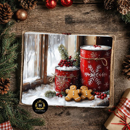 Weihnachtsszene Gingerbret Decoupage Seidenpapier