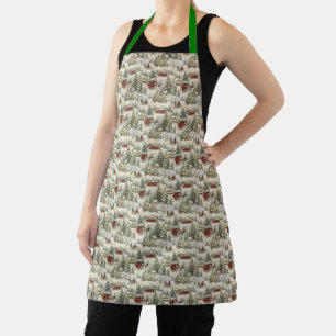 Weihnachtsszene im ländlichen Vintage-Stil Schürze