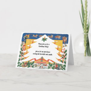Weihnachtsszene im Vintage-Stil mit dem Weihnachts Karte