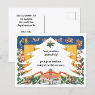 Weihnachtsszene im Vintage-Stil mit dem Weihnachts Postkarte