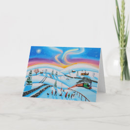 Weihnachtsszene im Winter Feiertagskarte