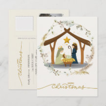 Weihnachtsszene Jesuskind in der Krippe Ihr Foto