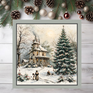 Weihnachtsszene Magnetkarte