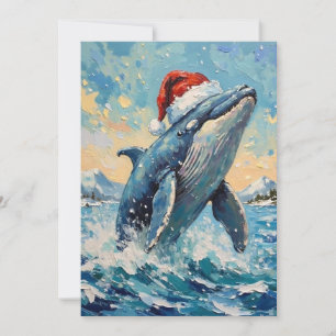 Weihnachtsszene mit antiker Walfisch mit Weihnacht Feiertagskarte