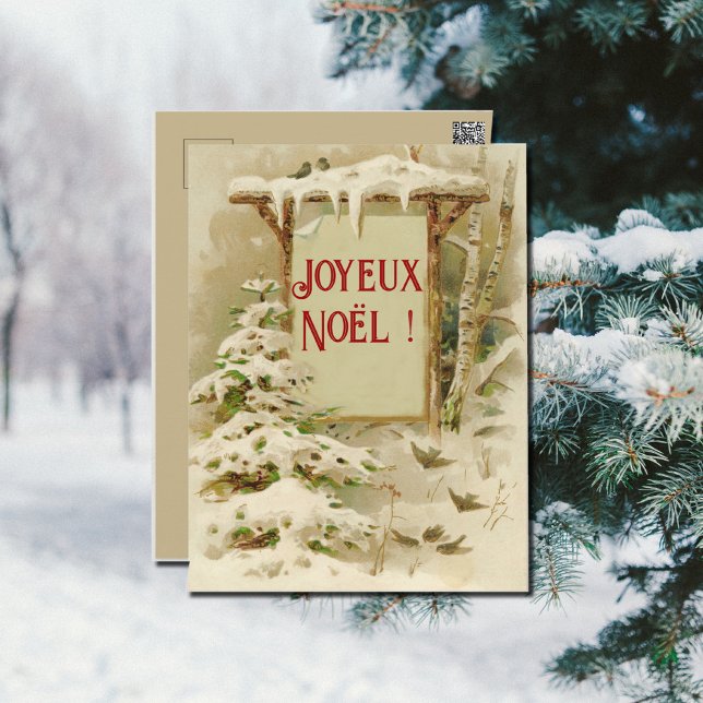 Weihnachtsszene mit Gartenzeichen Postkarte (Von Creator hochgeladen)