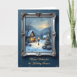 Weihnachtsszene mit Ornamenten auf Weihnachtskarte Karte