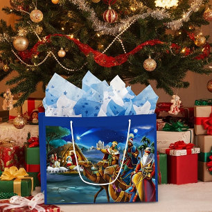 Weihnachtsszene mit weisen Männern Weihnachten Fer Große Geschenktüte