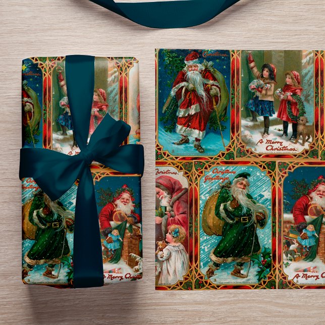 Weihnachtsszenen in goldene Gotische Grenzen Geschenkpapier (Von Creator hochgeladen)