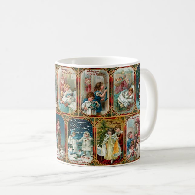 Weihnachtsszenen in Verzierten Goldgrenzen Kaffeetasse (VorderseiteRechts)