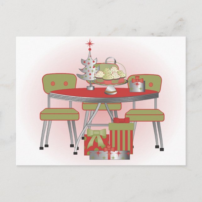 Weihnachtstabelle Feiertagspostkarte (Vorderseite)
