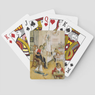 Weihnachtstag in der Kinderstube Spielkarten