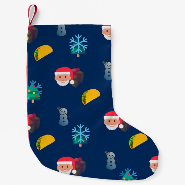 Weihnachtstako Emoji xmas Strumpf 2 Kleiner Weihnachtsstrumpf (Vorderseite)