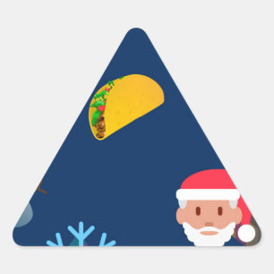 Weihnachtstaktik Emoji Dreieckiger Aufkleber
