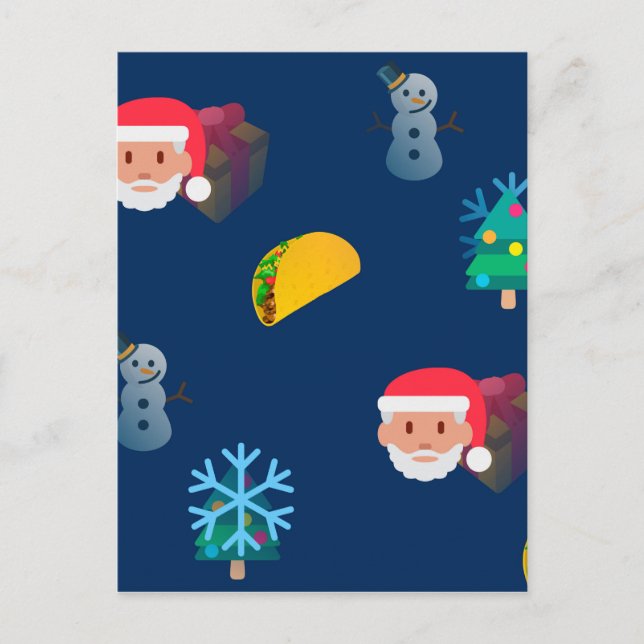 Weihnachtstaktik Emoji Feiertagspostkarte (Vorderseite)
