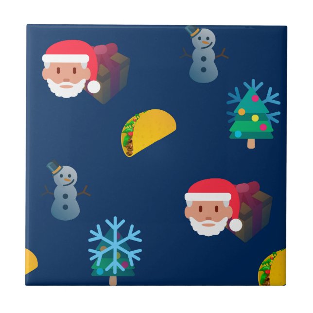 Weihnachtstaktik Emoji Fliese (Vorderseite)