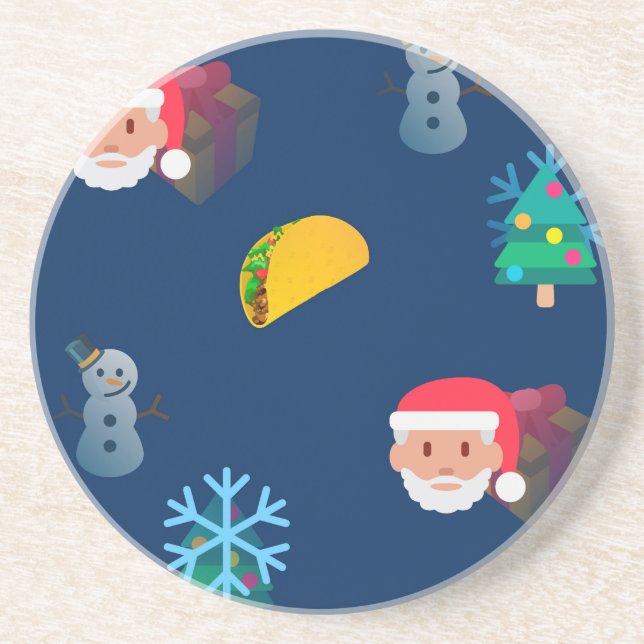 Weihnachtstaktik Emoji Getränkeuntersetzer (Vorne)