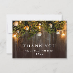 Weihnachtstanne Zapfen Unternehmen Rustikal Festli Dankeskarte