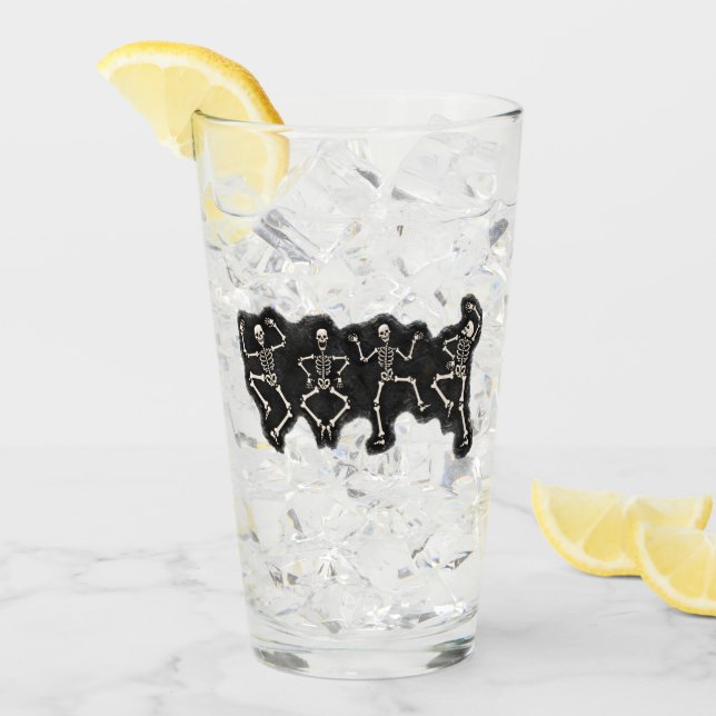 Weihnachtstanz mit Skelett Glas (Vorderseite Ice)