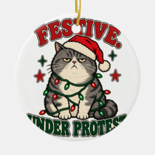 Weihnachtstasche 'Festlich unter Protest' Keramik Ornament
