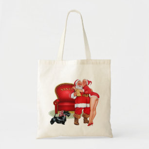 Weihnachtstasche mit Weihnachtsmann und Vintage-Pi Tragetasche