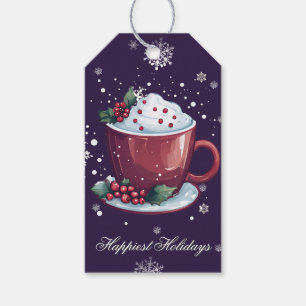 Weihnachtstasse heiße Schokolade Violett Geschenkanhänger