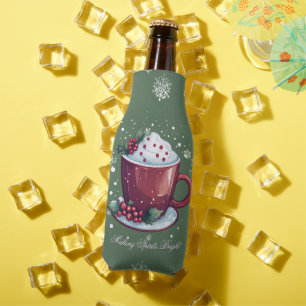 Weihnachtstasse heißer Schokolade Grün Flaschenkühler