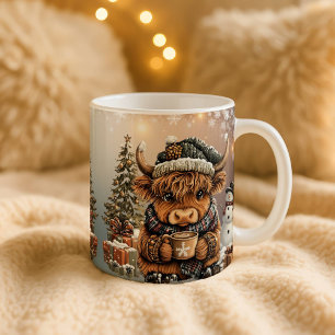 Weihnachtstasse Highland-Rind Kaffeetasse