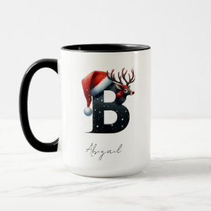 Weihnachtstasse mit Buchstabe B Personalisiertes Tasse