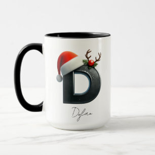 Weihnachtstasse mit Buchstabe D Benutzerdefinier Tasse