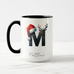 Weihnachtstasse mit Buchstabe M Personalisierter Tasse