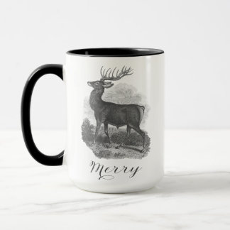 Weihnachtstasse mit einer schönen antiken Hirschgr Tasse