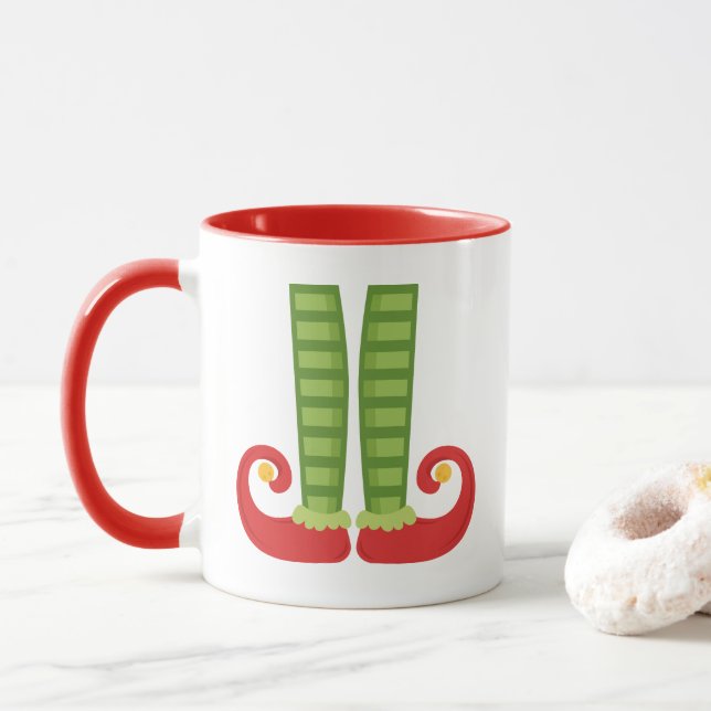 WeihnachtsTasse mit Elf-Schuhen Tasse (Mit Donut)