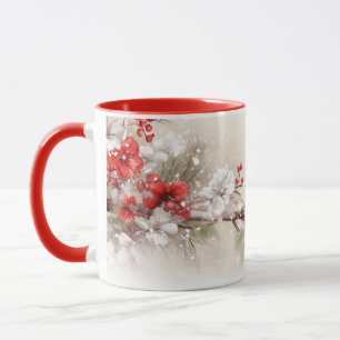 Weihnachtstasse mit Kardinal im märchenhaften Desi Tasse