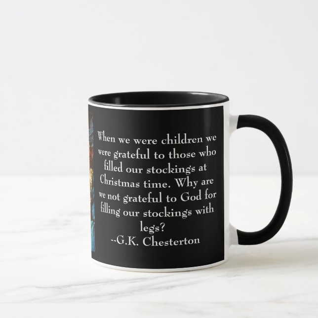 WeihnachtsTasse mit Zitat G.K. Chesterton Tasse (Rechts)