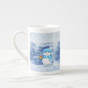 Weihnachtstasse, Schneemann, Frohe Weihnachten Prozellantasse