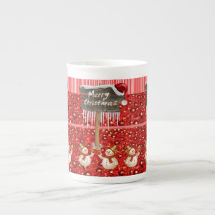 Weihnachtstasse, Schneemann, Frohe Weihnachten Prozellantasse