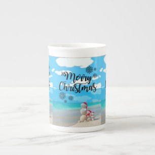 Weihnachtstasse Schneemann Prozellantasse