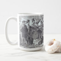 WEIHNACHTSTASSE TASSE MIT ALTEM KUNSTDRUCK 'STADTS