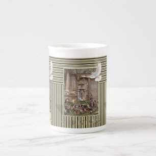 Weihnachtstasse, Vintage, Frohe Weihnachten Jesus Prozellantasse
