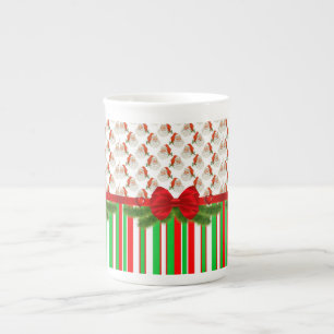 Weihnachtstasse, Vintage, Frohe Weihnachten Santa Prozellantasse