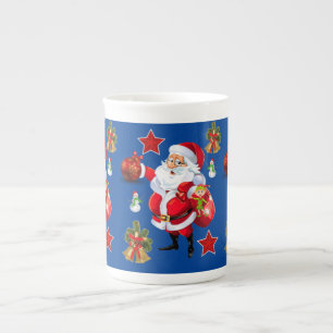 Weihnachtstasse, Vintage, Frohe Weihnachten Santa Prozellantasse