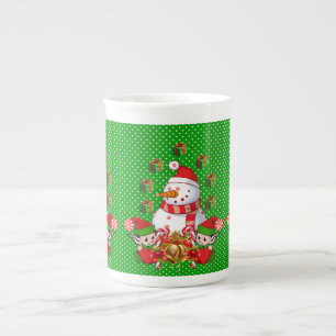 Weihnachtstasse, Vintage, Frohe Weihnachten Schnee Prozellantasse