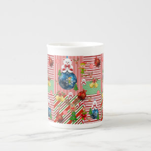 Weihnachtstasse, Vintage, Frohe Weihnachten Teddyb Prozellantasse