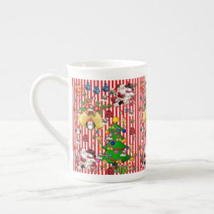 Weihnachtstasse, Vintage, Fröhliche Weihnachten Pi Prozellantasse
