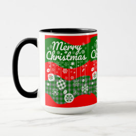 Weihnachtstasse – Weiße Ornamente & Frohe Weihnach Tasse