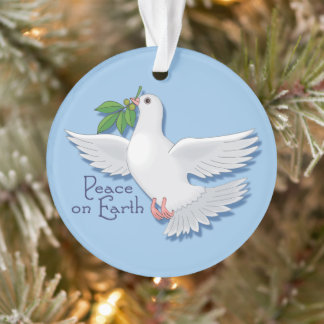 Weihnachtstaube mit Olivenzweig am Weltfrieden Ornament